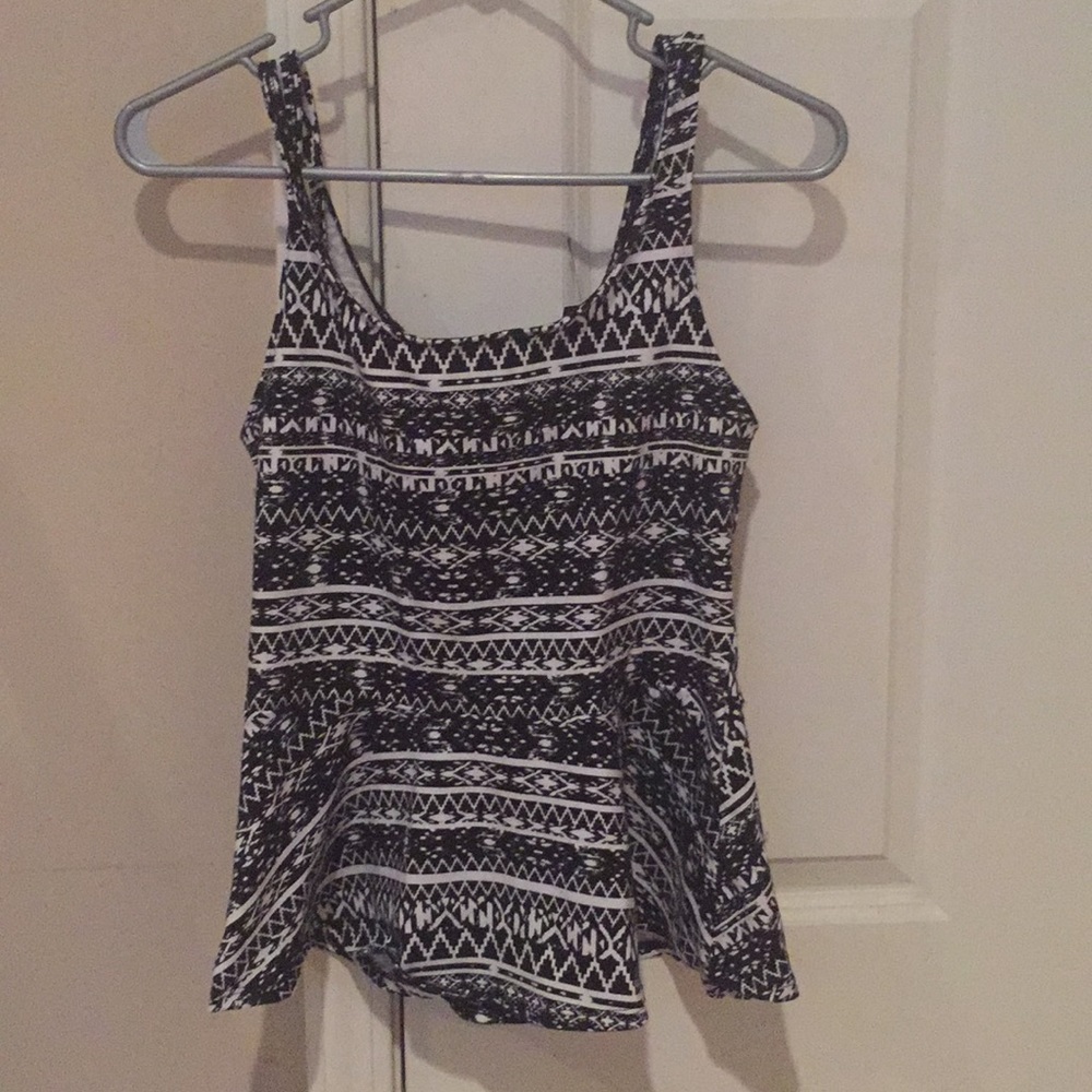 Black and White Express Peplum Top